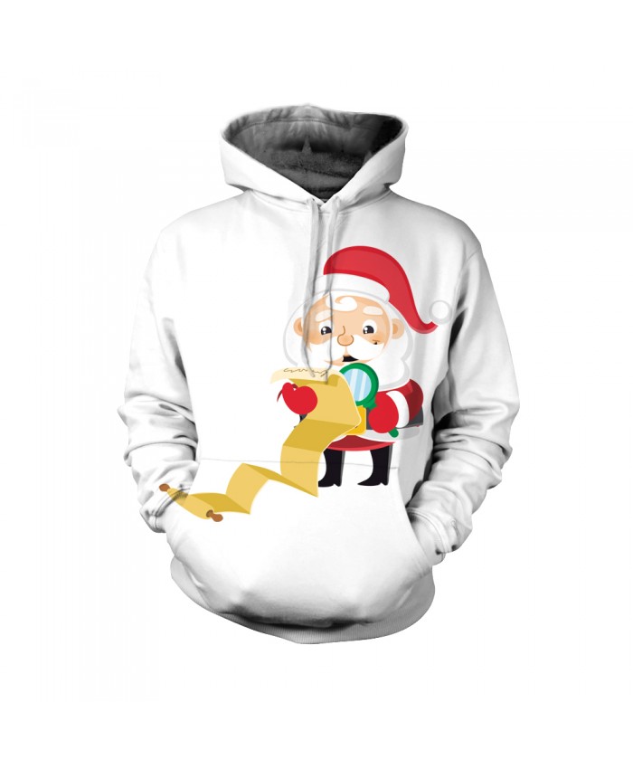 Fashion Christmas Hoodie Sweatshirt Christmas Funny Christmas Santa's list of patterns 3D Casual Hoodie Clothing
