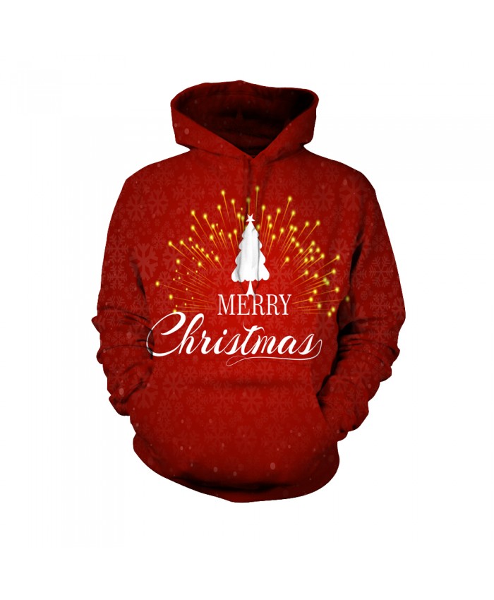 Fashion Christmas Hoodie Sweatshirt Christmas Funny Patterns of Christmas trees 3D Casual Hoodie Clothing