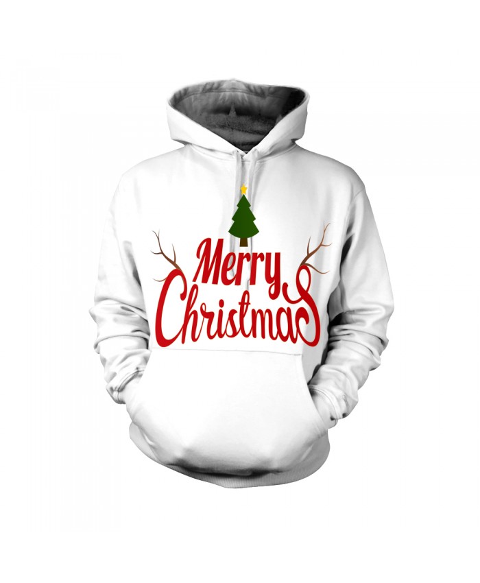 Fashion Christmas Hoodie Sweatshirt Female Christmas Funny Merry christmas white pattern 3D Casual Hoodie Clothing