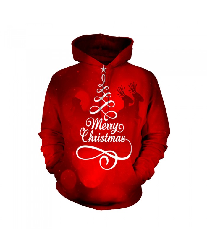 Fashion Christmas Hoodie Sweatshirt Winter Warm Female Christmas Funny Red Casual 3D Casual Hoodie Clothing
