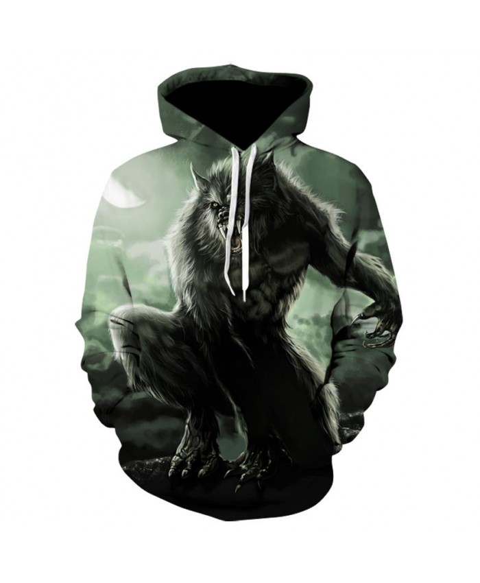 Fashion Cool Evil wolf Hoodies Men Women Thin 3D Sweatshirts with Hat Animal Print Evil wolf Hoodie Sweatshirt Mens Tracksuit Jackets A