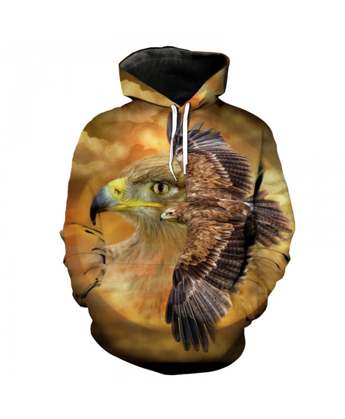 Fashion Eagle Print Men's Hooded Sportswear Men's Pullover Casual Hoodie Autumn Tracksuit Pullover Hooded Sweatshirt