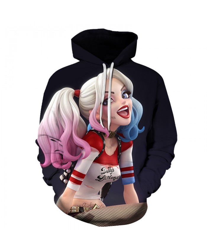 Fashion Harajuku Harley Quinn Thin Cap Sweatshirts 3d Print Men/women All huan Hooded Hoodies Casual Pocket Hoody Tops 2021