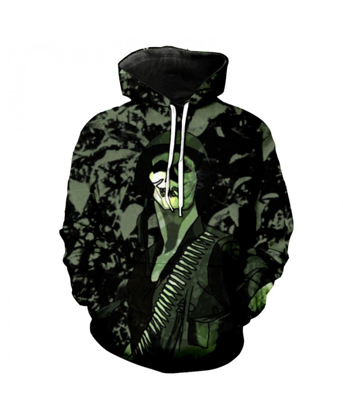 Fashion Hoodies Camouflage Skull American Soldier Print Neutral Hooded Pullover Sweatshirt