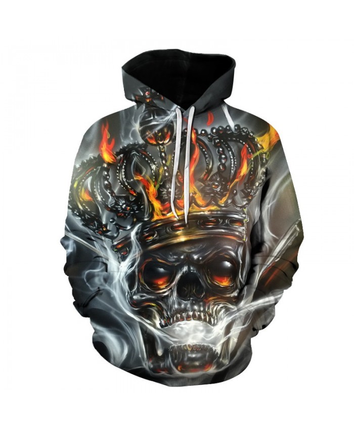 Fashion Hoodies Metal crown Hooded Men/Women Hat hoody 3d Sweatshirts skull Print Thin Autumn winter Sweatshirts Hip hop tops