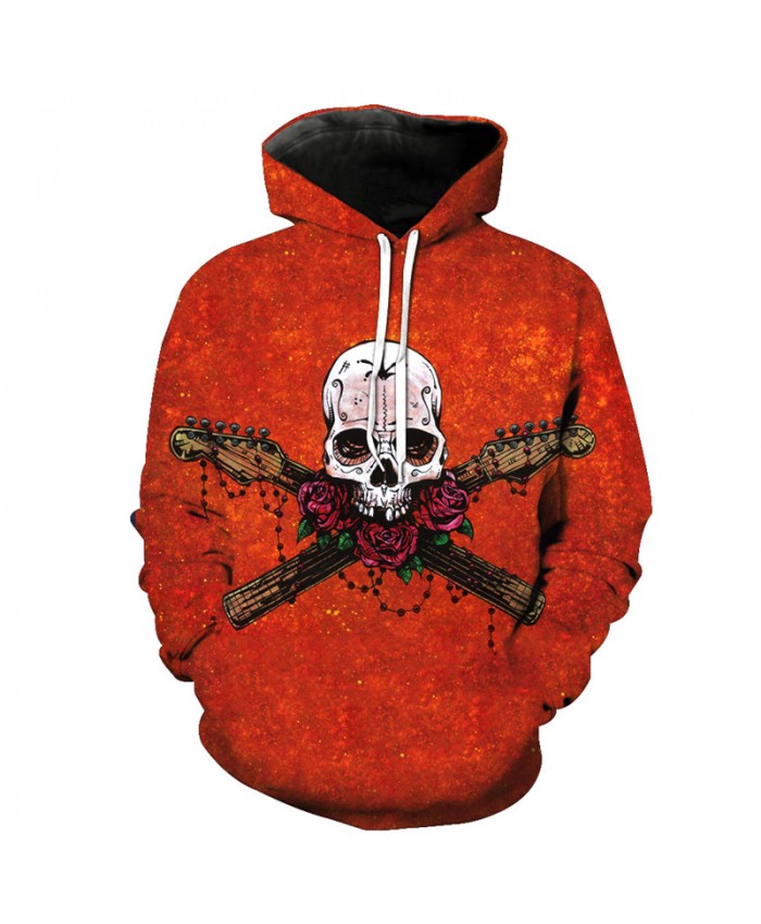 Fashion Hoodies Rose Skull Red Sweatshirt Tracksuit Pullover Hooded Sweatshirt