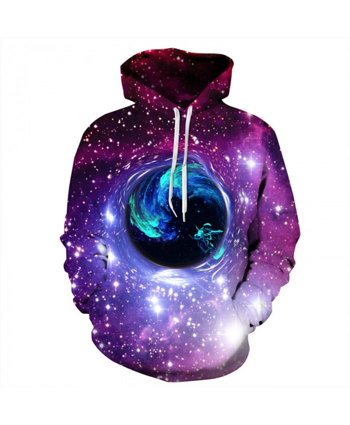Fashion Men Women 3D Hoodies Spatio temporal Tunnel Galaxy Printing Hooded Sweatshirts Couple Sportswear