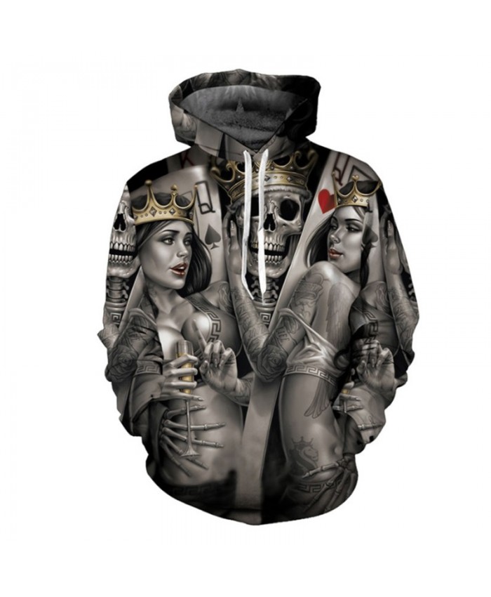 Fashion Skull Poker 3D Hoodies Men Women Hoodie Casual Brand Sweatshirts Drop Ship Male Hoodie Novelty Steetwear