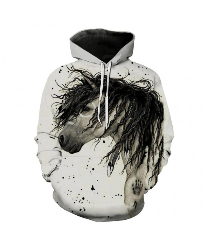 Fashion Sweatshirt Men Women 3d Hoodies Print Horse Animal Pattern Unisex Outerwear Hooded Spring Hoodies