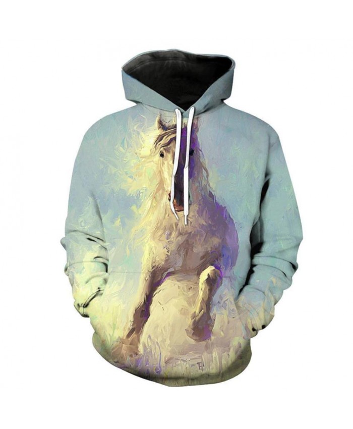Fashion Sweatshirt Men Women 3d Hoodies Print Horse Animal Pattern Unisex Outerwear Hooded Spring Hoodies B