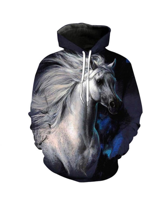 Fashion Sweatshirt Men Women 3d Hoodies Print Horse Animal Pattern Unisex Outerwear Hooded Spring Hoodies E