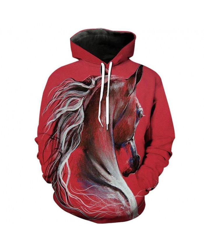 Fashion Sweatshirt Men Women 3d Hoodies Print Horse Animal Pattern Unisex Outerwear Hooded Spring Hoodies F