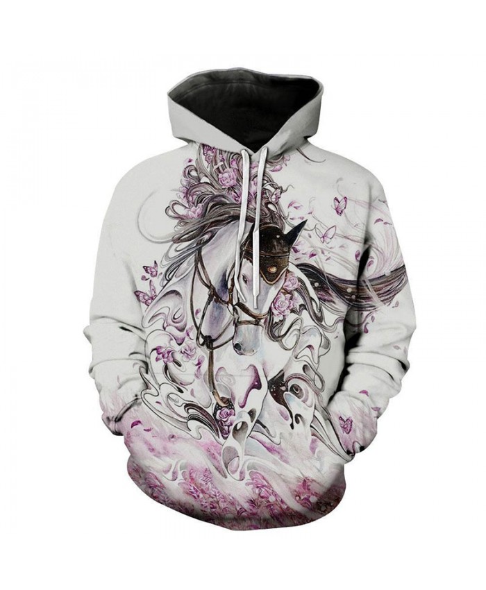 Fashion Sweatshirt Men Women 3d Hoodies Print Horse Animal Pattern Unisex Outerwear Hooded Spring Hoodies H