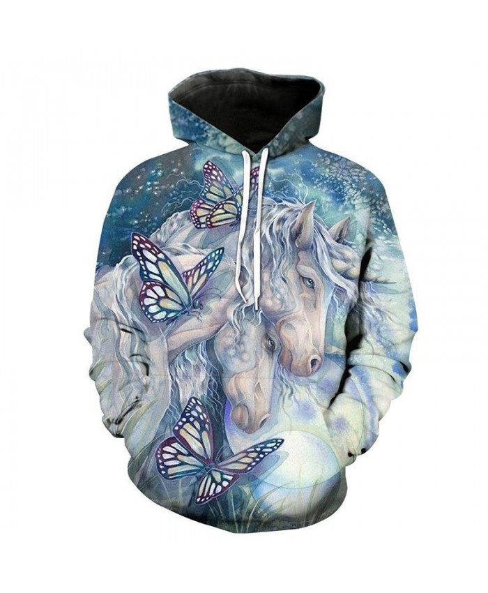 Fashion Sweatshirt Men Women 3d Hoodies Print Horse Animal Pattern Unisex Outerwear Hooded Spring Hoodies J