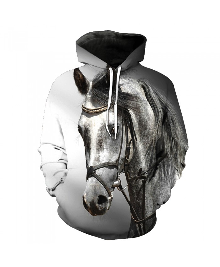Fashion Sweatshirt Men Women 3d Hoodies Print Horse Animal Pattern Unisex Outerwear Hooded Spring Hoodies M