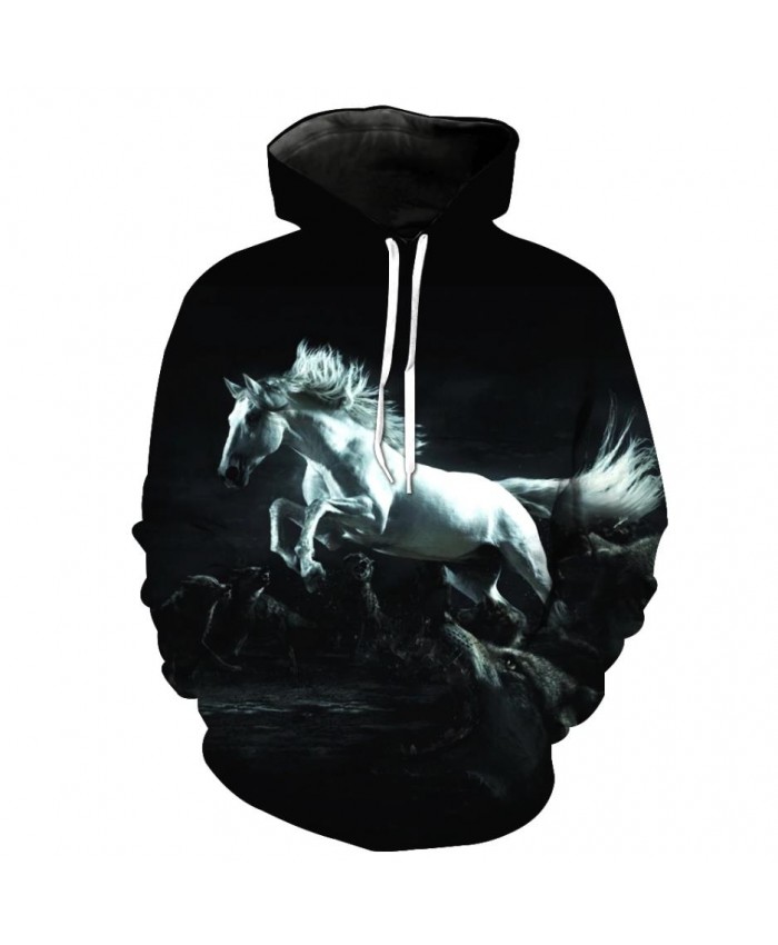 Fashion Sweatshirt Men Women 3d Hoodies Print Horse Animal Pattern Unisex Outerwear Hooded Spring Hoodies O