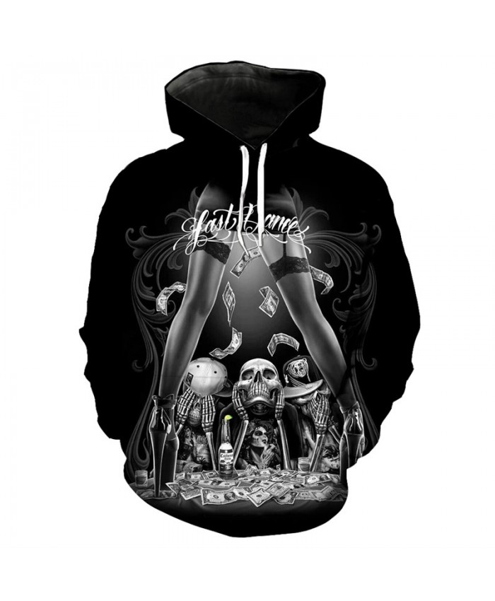 Fashion hoodie skull undead club fashion hooded pullover Tracksuit Pullover Hooded Sweatshirt