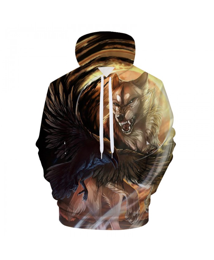Fierce Wolf Eagle Supremacy 3D Hoodies Sweatshirts Men Women Animal Art Printing Hoodie Casual Tracksuits Brand Hoodie Coats