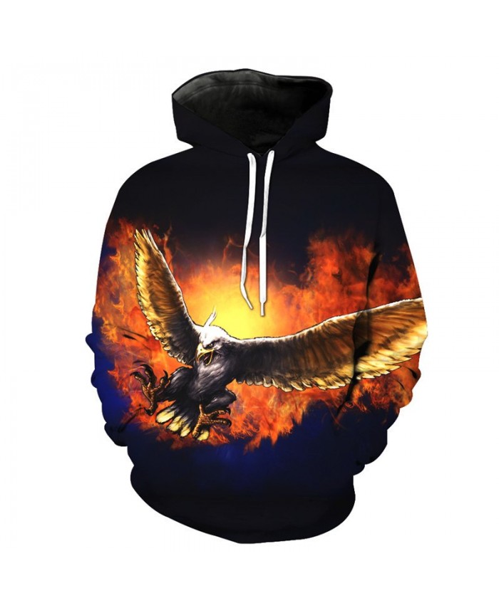 Fire Flying Eagle Cool Fashion Hoodies Men Women Sportswear Casual Hoodie Autumn Tracksuit Pullover Hooded Sweatshirt