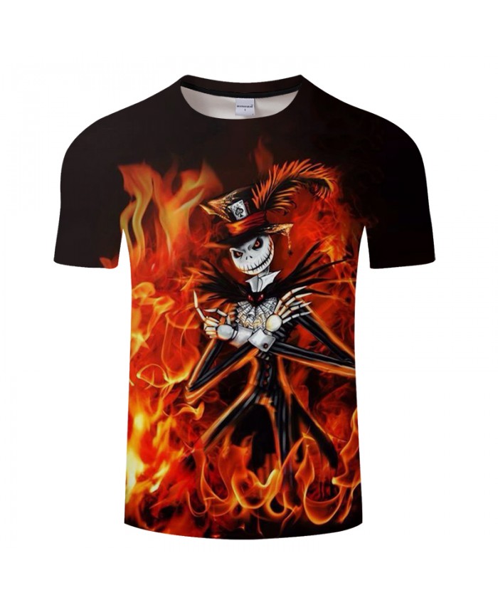Fire Skull 3D Print T shirt Men T-shirt Brand Tops Tee Anime Streetwear Summer Short Sleeve tshirt O-neck Drop Ship