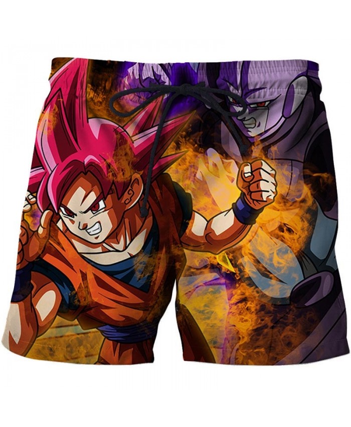 Firepower Confrontation Dragon Ball Men Anime 3D Stone Printed Beach Shorts Male Quick Dry Breathable Board Shorts