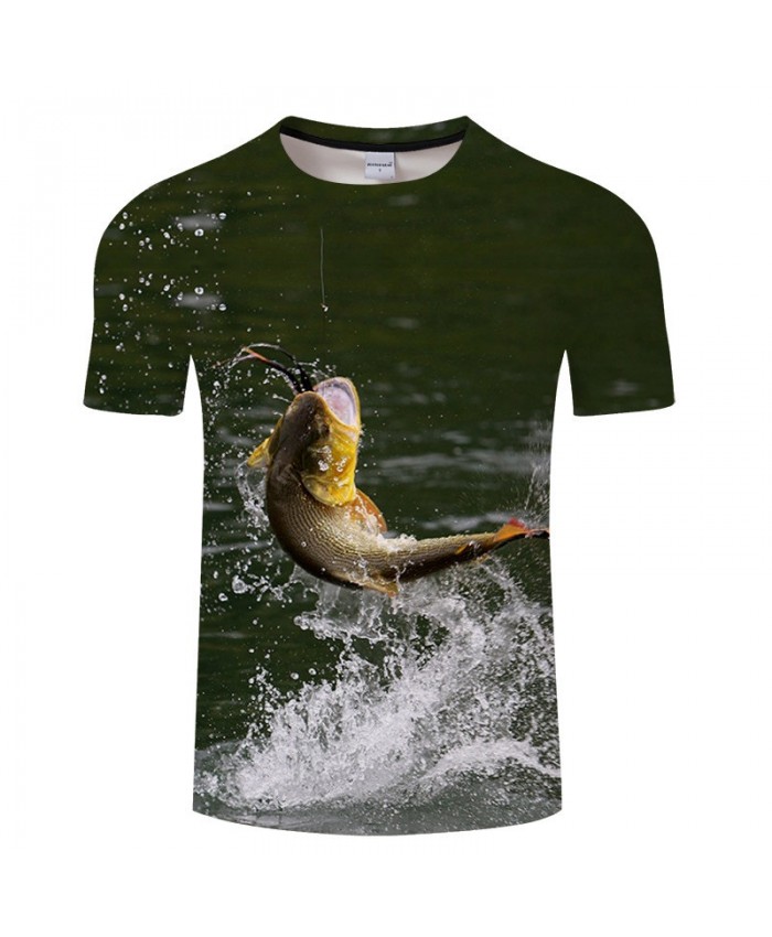 Fish Bite The Rope 3D Print T Shirt Men tshirt Summer Casual Slim 2021 New Short Sleeve O-neck Tops&Tee Drop Ship
