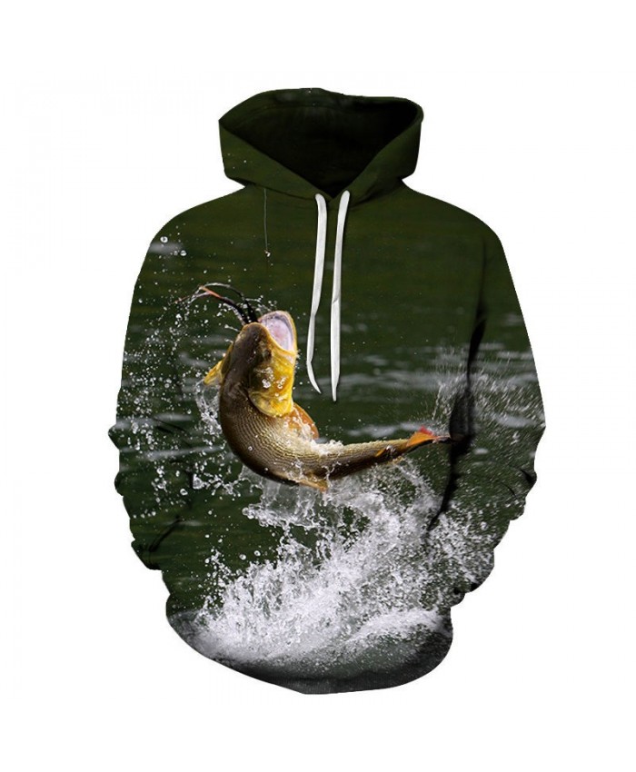 Fish Bite The Rope 3D Printed Men Pullover Sweatshirt Clothing for Men Custom Pullover Hoodie Streetwear Sweatshirt