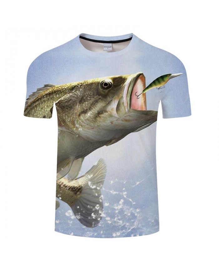 Fish Eating Flying Animals 3D Print tshirt Men tshirt Summer Casual 2021 New Short Sleeve O-neck Tops&Tee Drop Ship