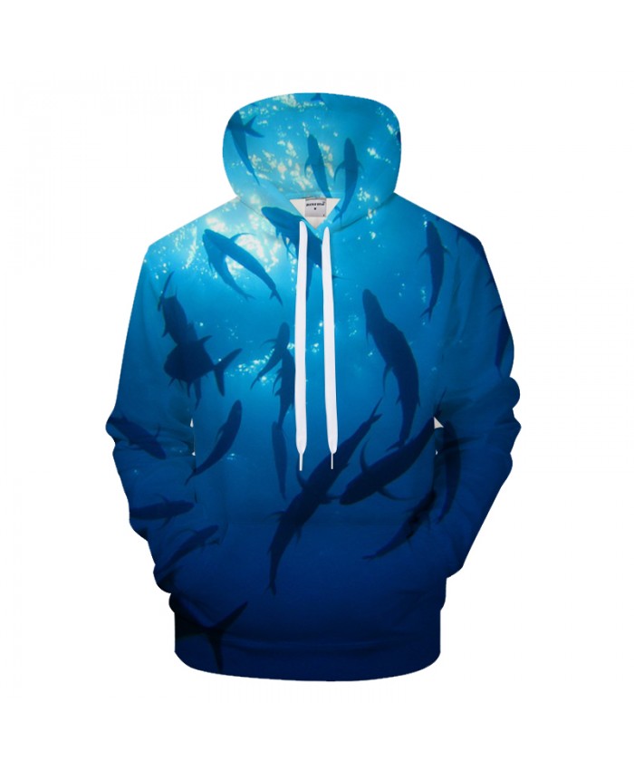 Fish Hoodie Men Sweatshirt 3D Kawaii Hoody Harajuku Tracksuit Casual Hooded Pullover Coat Male Streatwear Sea DropShip
