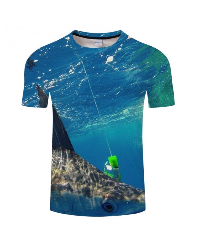 Fish Is Hooked 3D Print T Shirt Men tshirt Summer Casual Slim Men tshirt Short Sleeve O-neck Tops&Tee Drop Ship