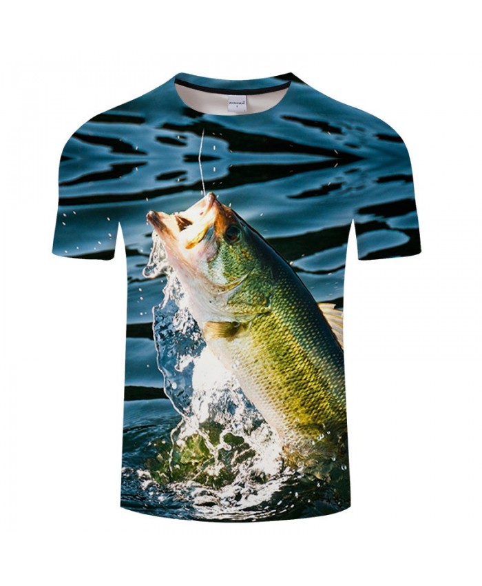 Fish Sunbathing 3D Print T Shirt Men tshirt Summer Casual Slim Men tshirt Short Sleeve O-neck Tops&Tee Drop Ship