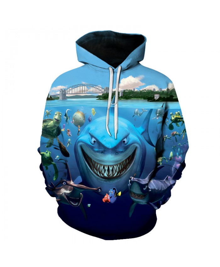Fish hoodie seaworld 3D men's sportswear sweatshirt unisex hoodie drop captain's sleeve pullover autumn and winter Big size S-6xL