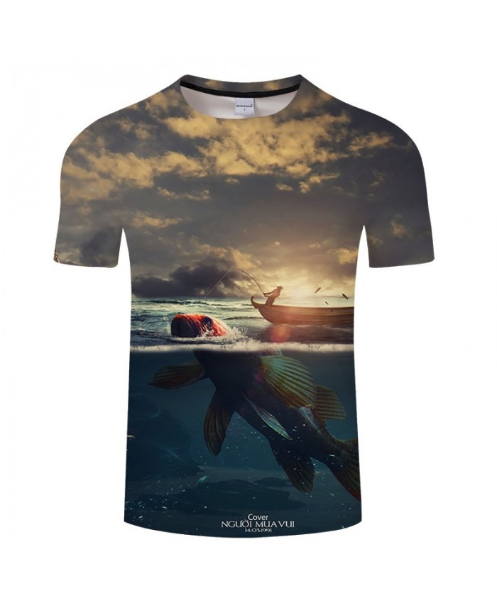 Fishermen Fishing 3D Print tshirt Men tshirt Summer Casual Slim 2021 Hot Sell Short Sleeve O-neck Tops&Tee Drop Ship