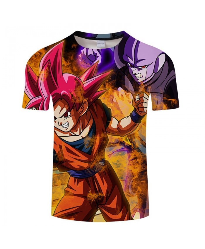 Flame Cartoon Goku Dragon Ball 3D Print Men tshirt Anime Casual 2021 New Short Sleeve Male Quick Dry Drop Ship