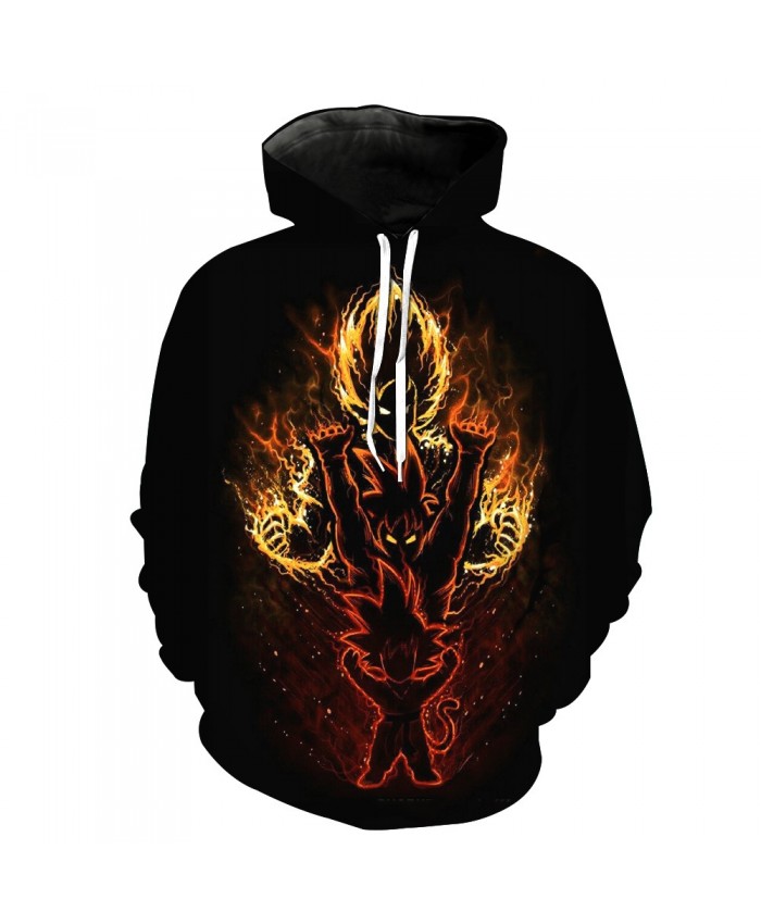 Flame Dragon Ball Goku Pocket Pullover Hoody Men/Women Hip Hop Print 3D Sweatshirt Character Hoodie Tracksuits Plus S-6XL