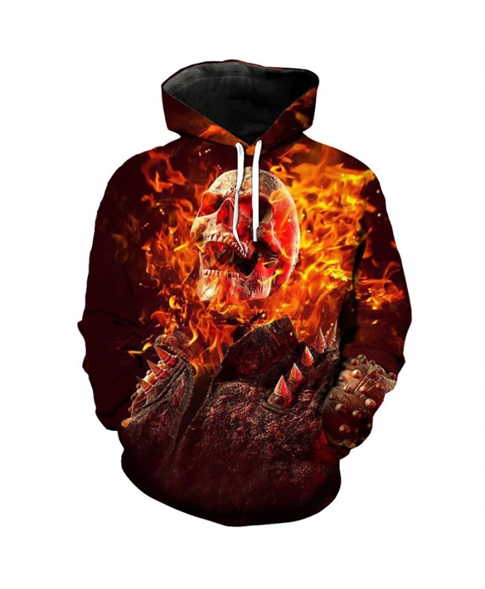 Flame Skull Knight Print 3D Hooded Sweatshirt Latest Fashion Sportswear Pullover Tracksuit Pullover Hooded Sweatshirt