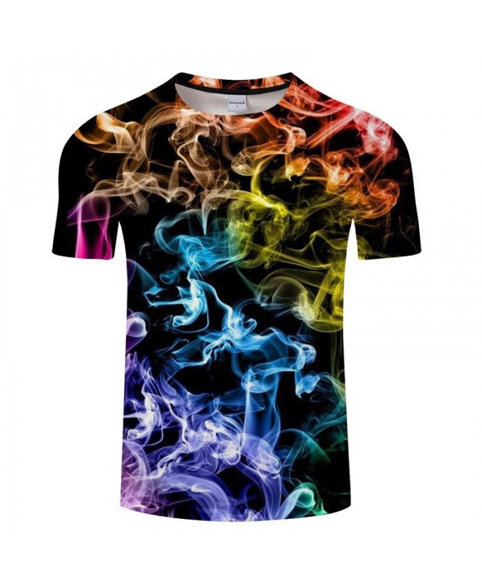 Flame&Smoky 3D Print t shirt Men tshirts Summer Casual Short Sleeve O-neck Tops&Tees Streetwear Groot HipHop DropShip