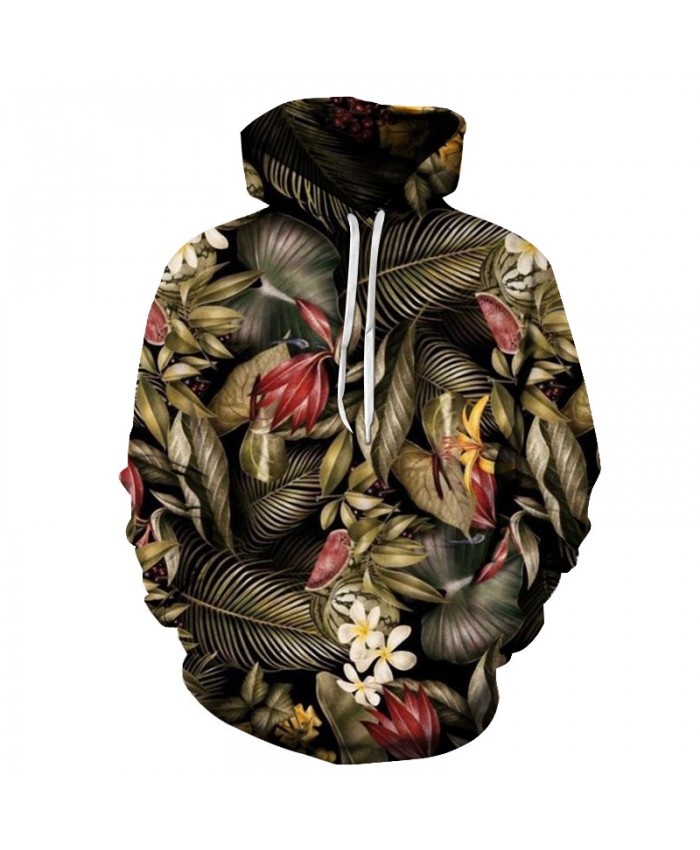 Floral Leaves Printing Hoodies 3D Streetwear Hoody Mens Hoody Sweatshirt Autumn Winter 2021 Clothing Drop Ship