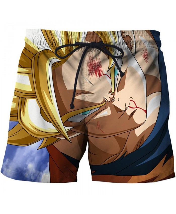 Forehead Bleeding Dragon Ball Men Anime 3D Stone Printed Beach Shorts Summer Male Quick Dry Breathable Board Shorts