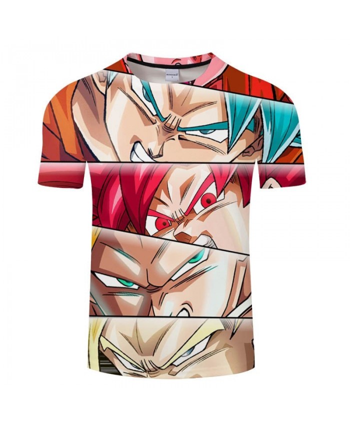 Four Pairs Of Sharp Eyes Cartoon Goku Dragon Ball 3D Print Men tshirt Casual Summer Short Sleeve Male Drop Ship