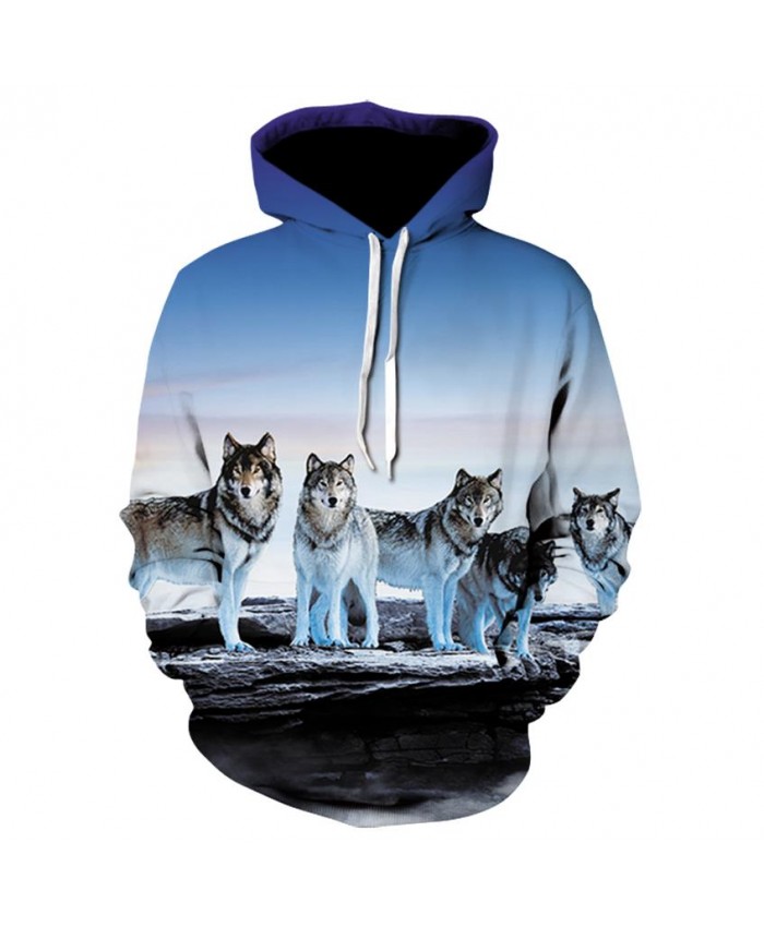 Four wolves Hoodies Hoodie Men/Women Hip Hop Autumn Winter Hoody Tops Casual Brand 3D Wolf Hoodie Sweatshirt Dropship