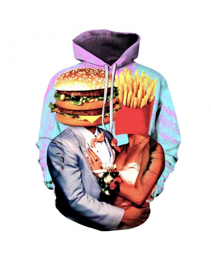 French Fries Head Mens Pullover Sweatshirt hoodies Pullover Sweatshirt Fashion Hoodie Tops Sell Long Sleeve Men