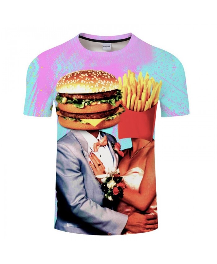 Fries Cosplay t-shirt Fashion Men tshirt Couple T-Shirt Casual Tops Harajuku t shirt O-neck Streetwear Drop Ship
