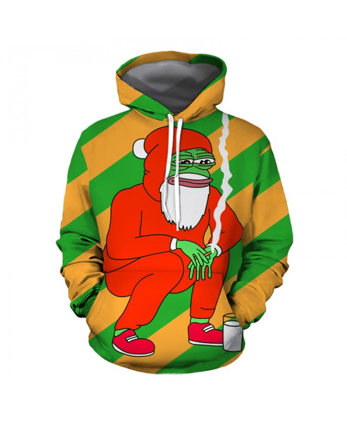 Frog Santa Hoodies 3D Sweatshirts Men Women Hoodie Print Couple Tracksuit Hooded Hoody Clothing