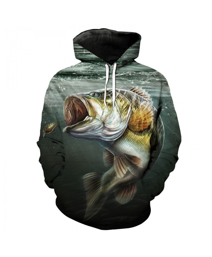 Fun eating hook fish print 3D hooded pullover fish series sportswear Men Women Casual Pullover Sportswear