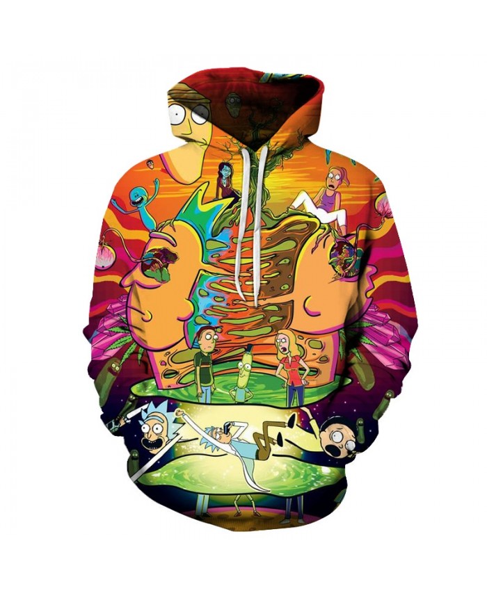 Funny Hoodies Men Women Hoody Rick and Morty Sweatshirts 3D Tracksuit Brand Pullover Autumn Coat Streatwear Dropship