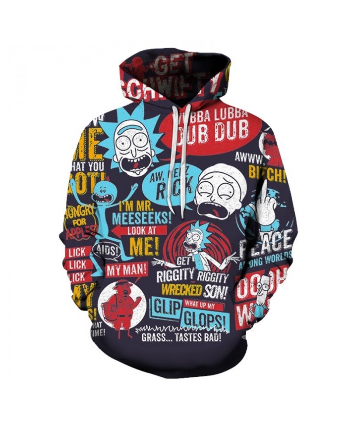 Funny Hoodies Men Women Sweatshirts 3D Hoodie Rick and Morty Pullover Streetwear Hoody Anime Tracksuits Drop Ship