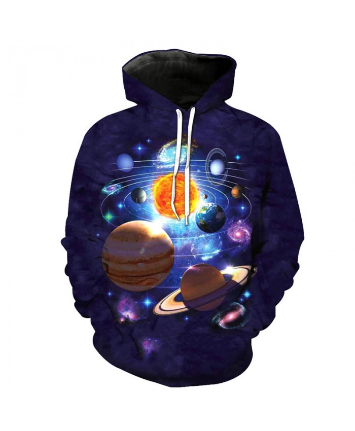 Funny Solar System Miniature Cool Hooded Sewatshirt Street Pullover