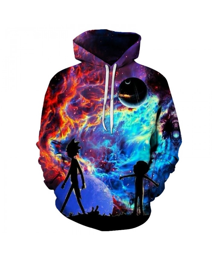Galaxy Hoodies Men Hoody 3D Sweatshirt Rick and Morty Tracksuit Funny Pullover Cartoon Coat Streatwear Cloth Dropship