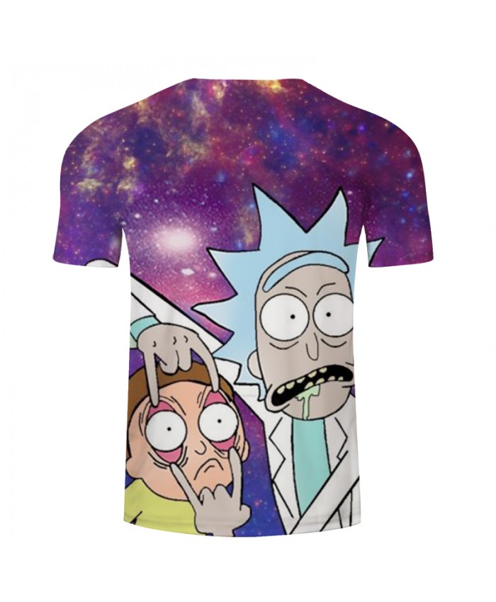 Galaxy&Rick and Morty 3D Print t shirt Men Women tshirts Summer Anime Short Sleeve O-neck Tops&Tee Purple Drop Ship